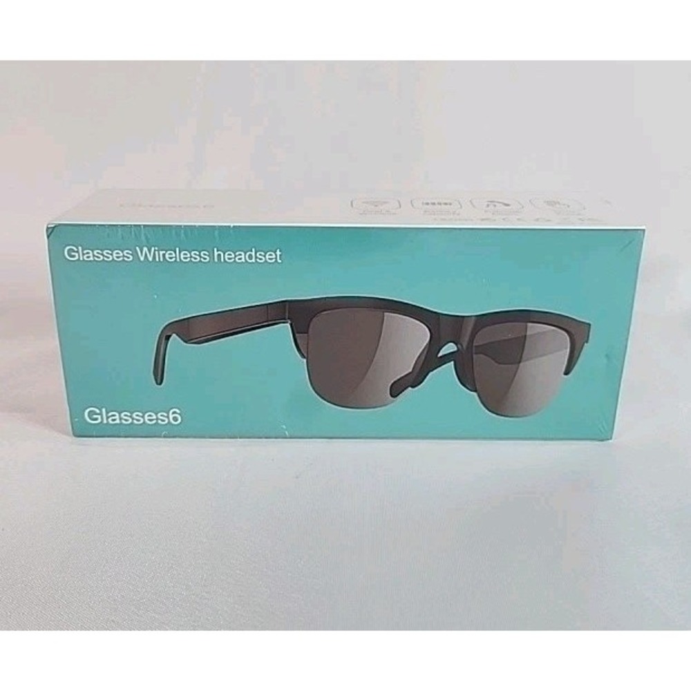 NIB Glasses6 Bluetooth Wireless Smart Touch Glasses Headset Call Functions Black